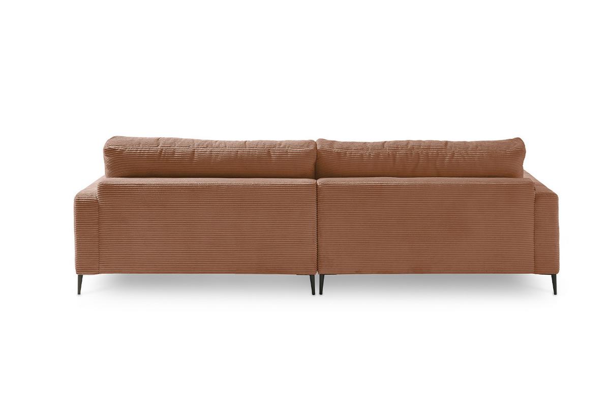 ECKSOFA CARA Braun Cord - Schwarz/Braun, Textil/Metall (272/190cm) - KAWOLA