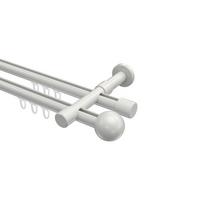 GARDINENSTANGE INNENLAUF Prestige Luino 360 cm (geteilt in 2 x 180 cm), 2-läufig, 20 mm Ø Weiß - Weiß, Metall (360cm) - INTERDECO