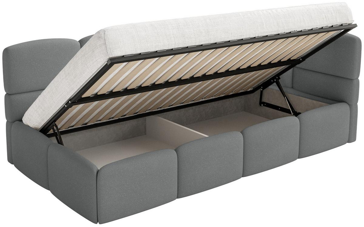 JUGENDBETT Cloudy Dunkelgrau 120 cm, Chenille - Dunkelgrau/Schwarz, Kunststoff/Textil (120/200cm) - Selsey