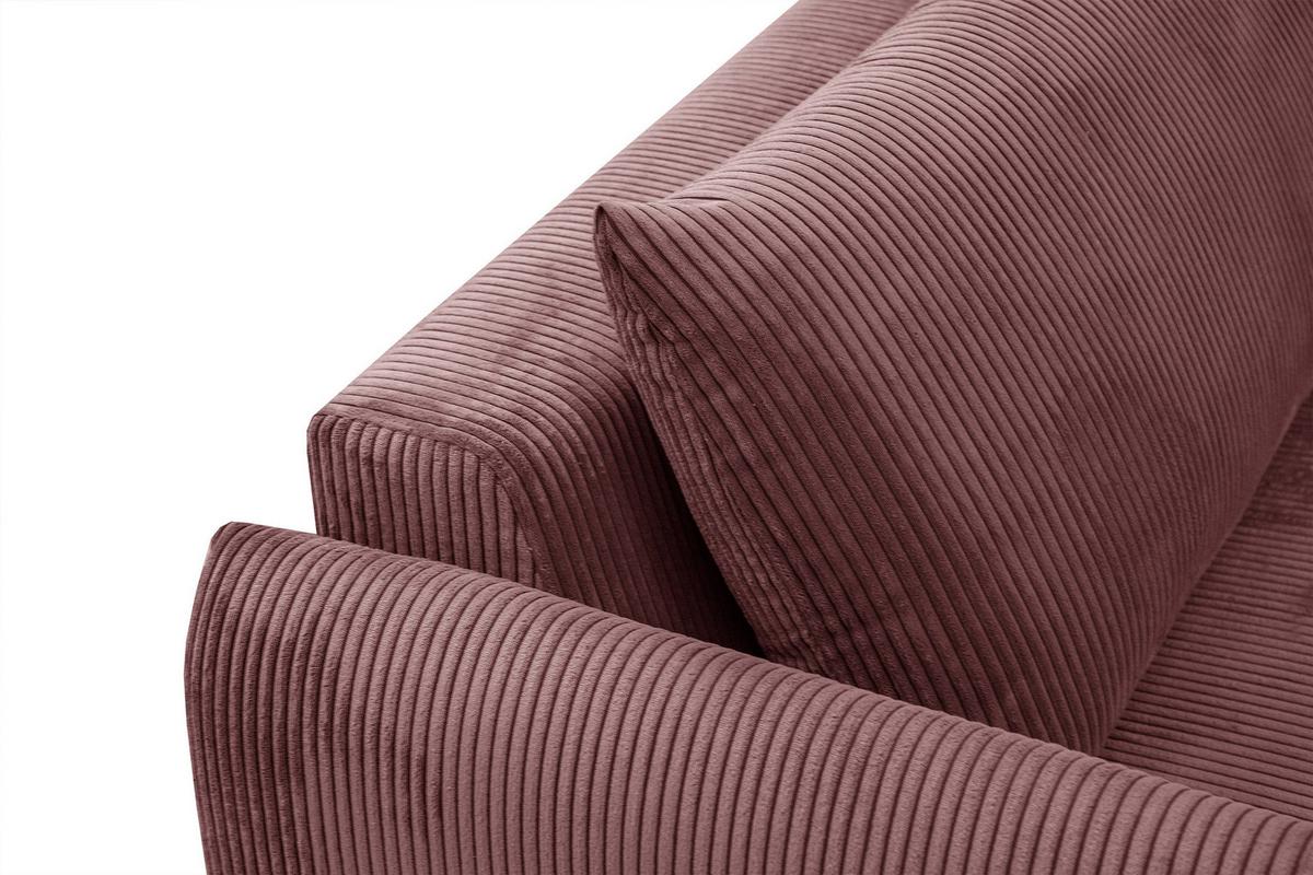 ECKSOFA TAUER 5-Sitzer, altrosa - Altrosa/Schwarz, Holzwerkstoff/Kunststoff (174/292cm) - Wozimo
