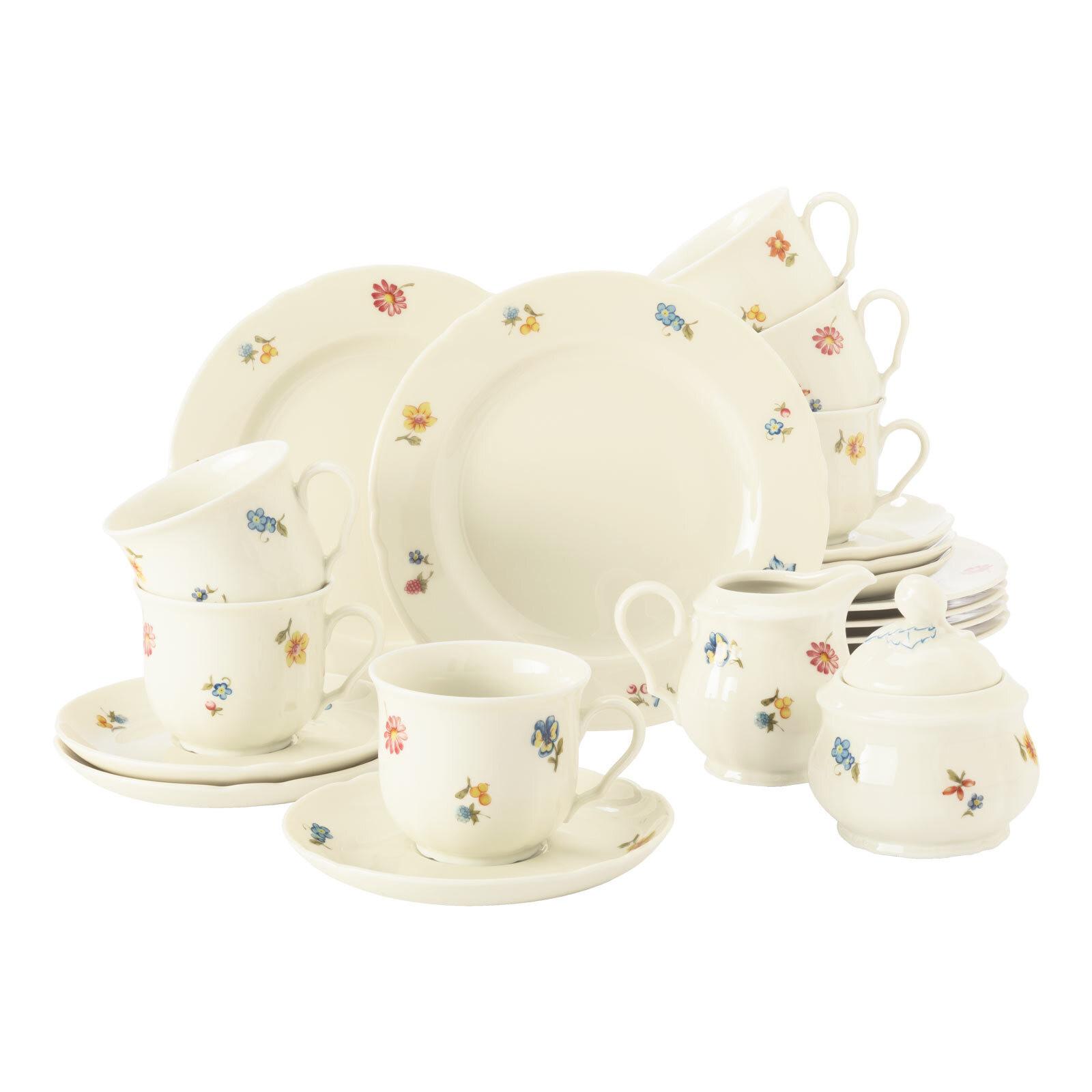KAFFEESERVICE Marieluise Elfenbein Blütenmeer bunt 20-tlg. - Multicolor, Keramik (20.6/28.4/20.6cm) - Seltmann Weiden