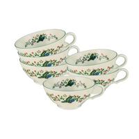 TEETASSEN Marieluise Weihnachten weiß-grün 130 ml 6er Set - Weiß/Grün, Keramik (0.13L) - Seltmann Weiden