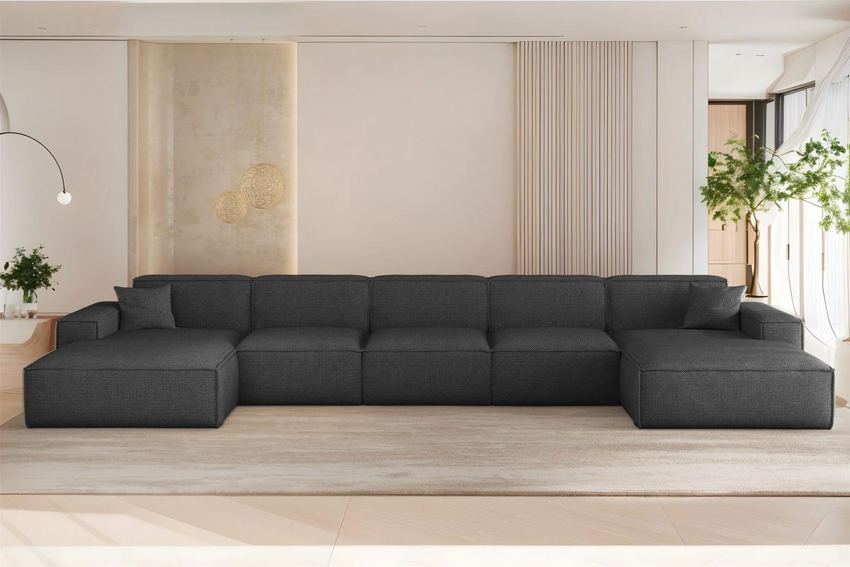 WOHNLANDSCHAFT Celes Premium Xl Artico - Anthrazit, Holzwerkstoff/Textil (462/73/165cm) - Fun Möbel