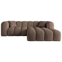 ECKSOFA Ottomane Rechts OLEA-L1 - 231x173x74 cm Braun - Schwarz/Braun, Holzwerkstoff/Kunststoff (231/173cm) - ALTDECOR