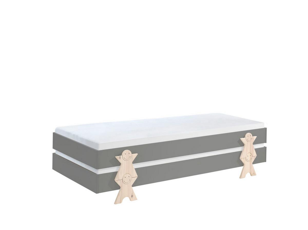 STAPELBETT (2er Set) Karlene 204x48x94 aus MDF in Grau - Grau, Holzwerkstoff (90/200cm) - 58aufmkessel