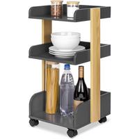ROLLWAGEN Bosse Anthrazit-Eiche - Anthrazit/Multicolor, Holz/Holzwerkstoff (32/69/35cm) - BoMoe