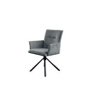 ESSZIMMERSTUHL KYRA Grau Velvet Drehbar (360°) (1er-Set) - Blaugrau/Grau, Kunststoff/Textil (64/88/61cm) - KAWOLA
