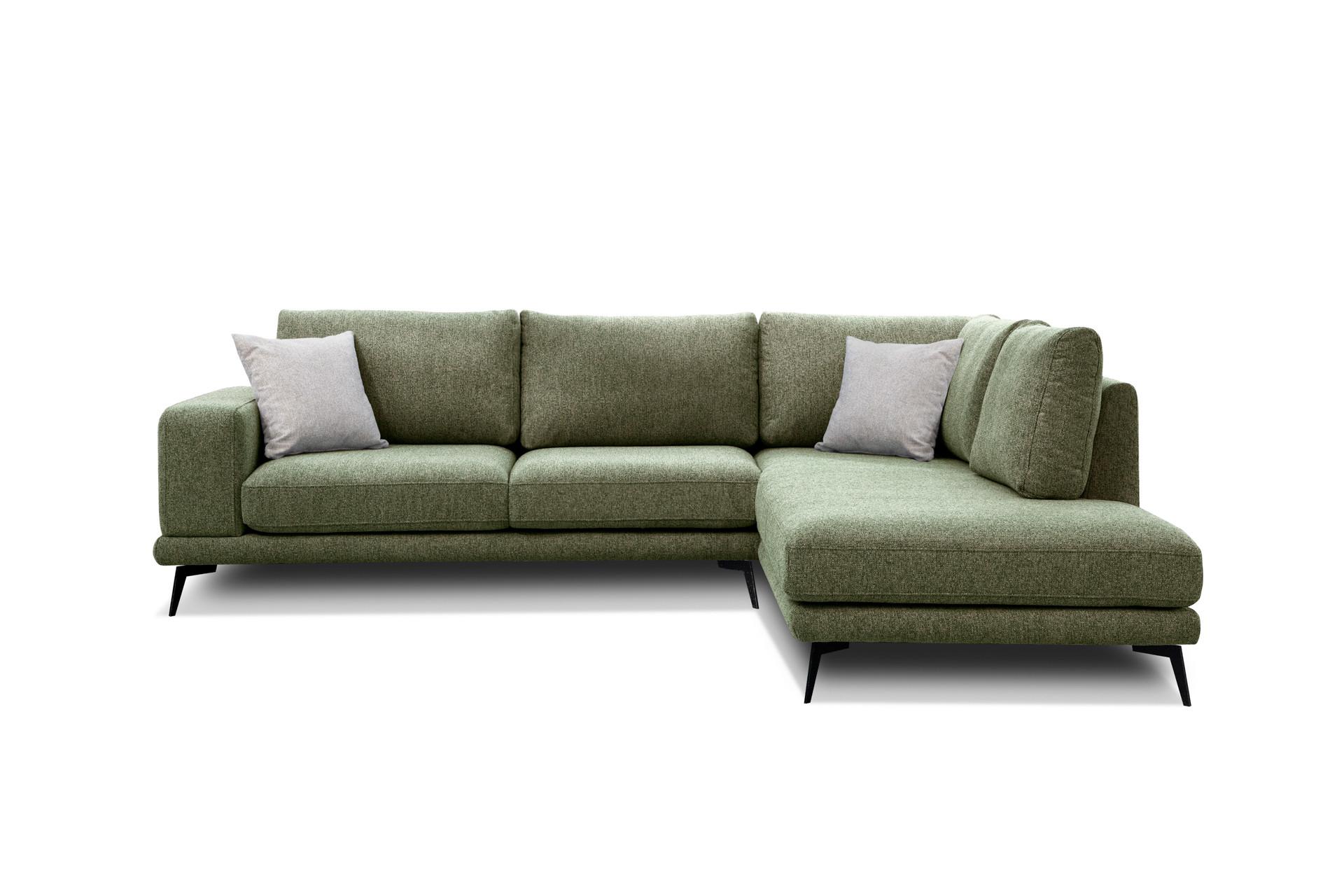 ECKSOFA MEDIOLANE 5-Sitzer, olivgrün - Olivgrün, Holzwerkstoff/Textil (282/219cm) - Wozimo