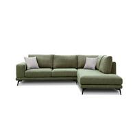 ECKSOFA MEDIOLANE 5-Sitzer, olivgrün - Olivgrün, Holzwerkstoff/Textil (282/219cm) - Wozimo