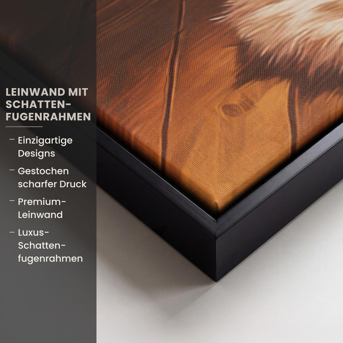 LEINWAND Bilder mit Rahmen - Winter - Weihnachten - Zuhause - Kamin - 90x90 - Bernsteinfarben, Textil (90/90cm) - MuchoWow
