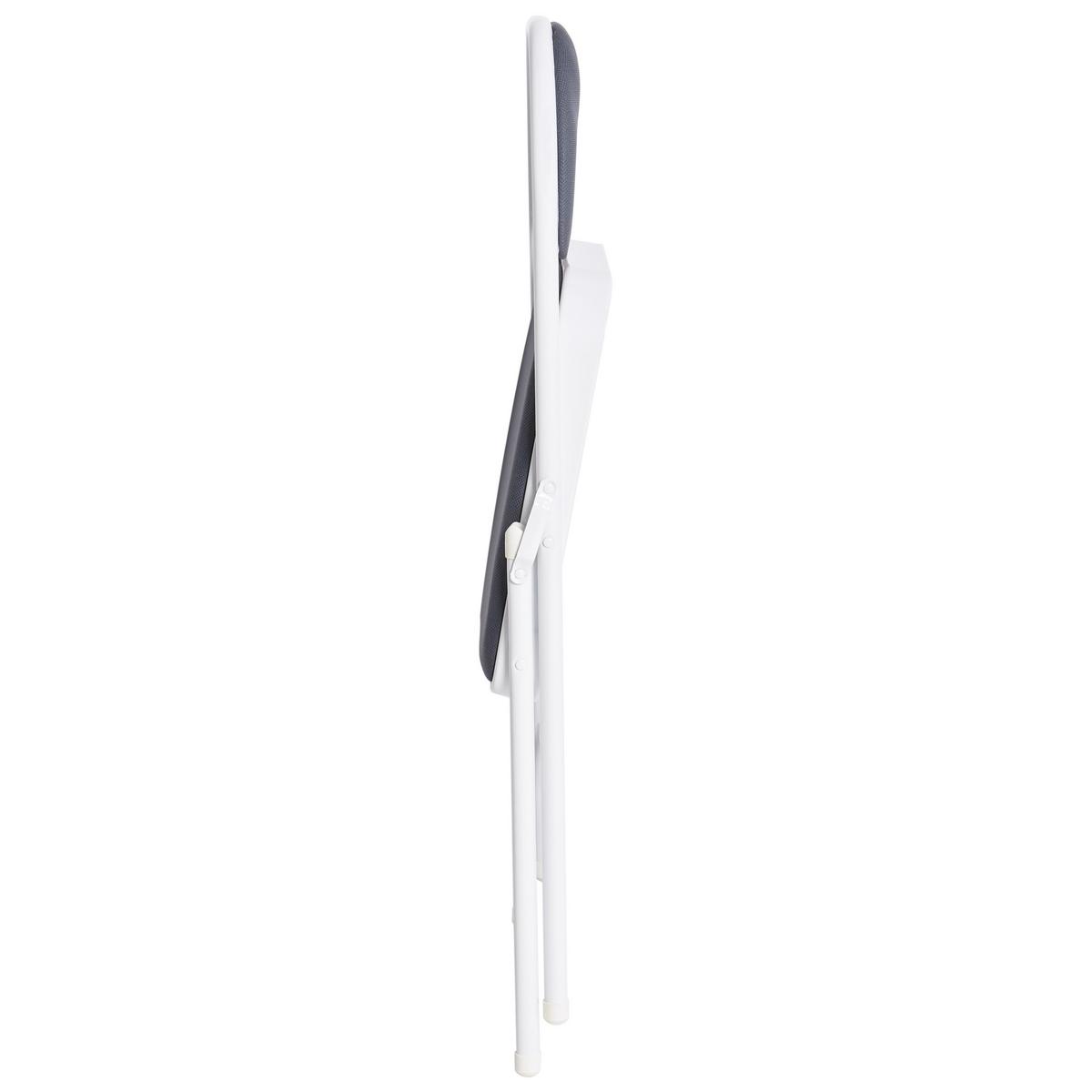 KLAPPSTUHL 4er-Set Metall Dunkelgrau/Weiß Sparks - Dunkelgrau, Metall (45/77/47cm) - Beliani
