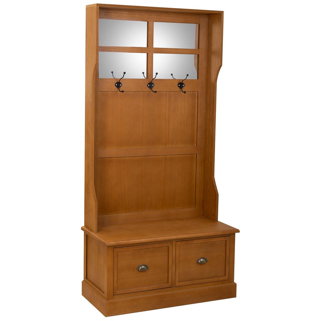GARDEROBENBANK aus Holz, 92x39,5x184 cm, braun - Braun, Holz (92/184/39.5cm) - Wanderlust