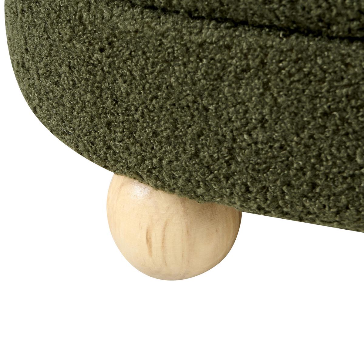 POUF Bouclé Grün Chilly - Goldfarben, Metall (42/41/42cm) - Beliani