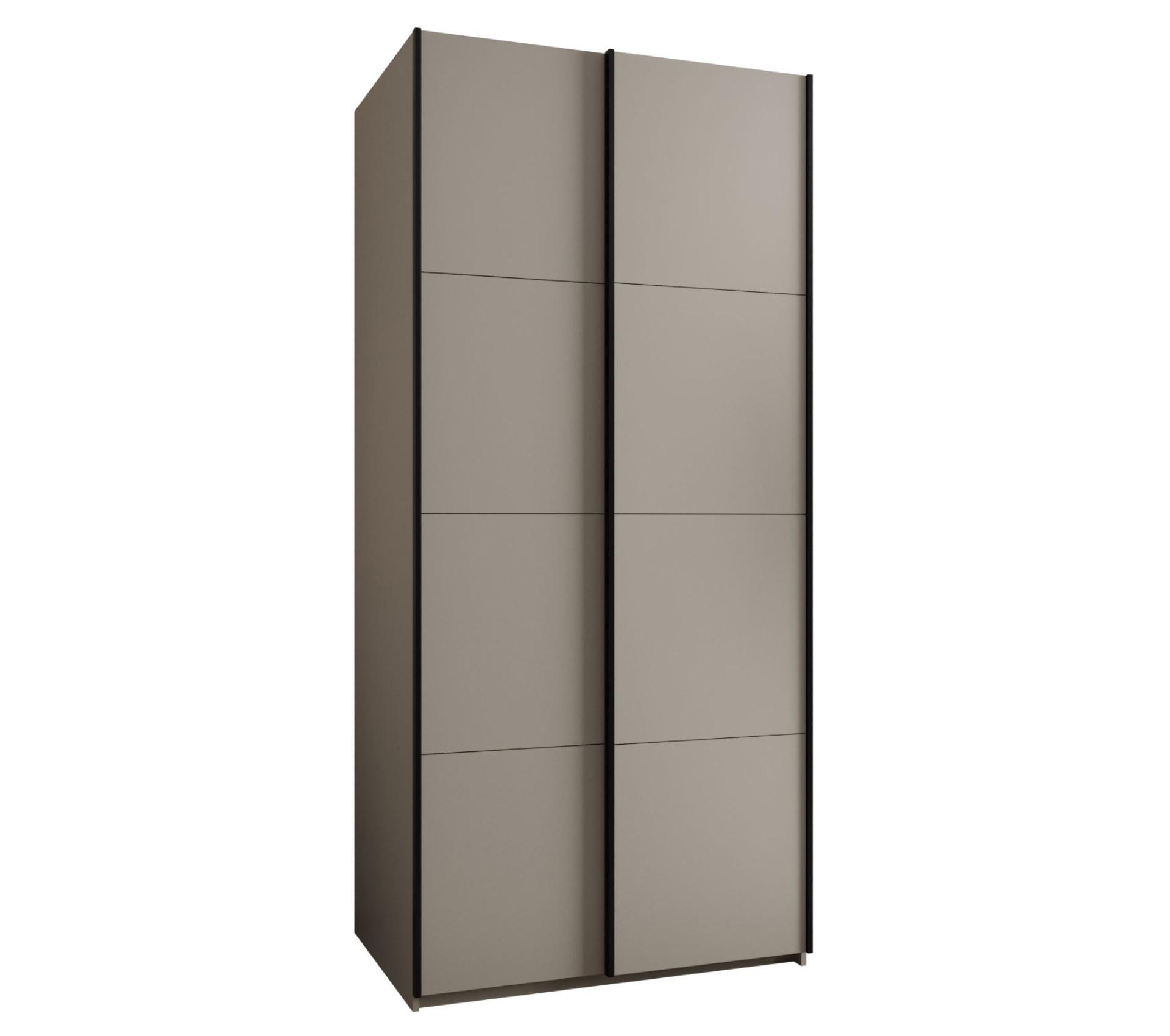 SCHWEBETÜRENSCHRANK 245,5/100/64 2-türig - Kaschmir/Schwarz, Holz/Metall (100/245/64cm) - Abiks Möbel