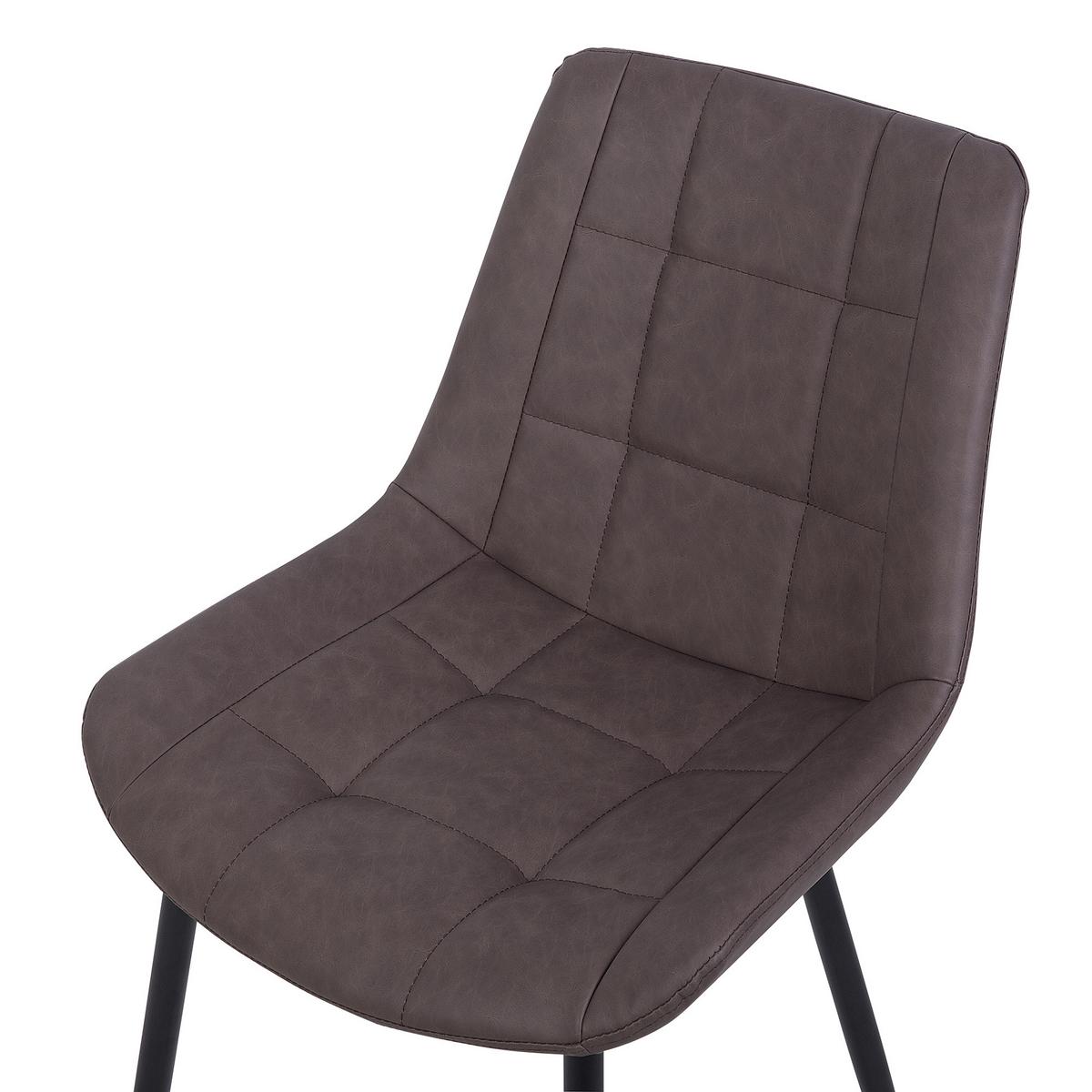 ESSZIMMERSTUHL 2er-Set Kunstleder Dunkelbraun Melrose - Braun, Textil/Metall (51/82/59cm) - Beliani