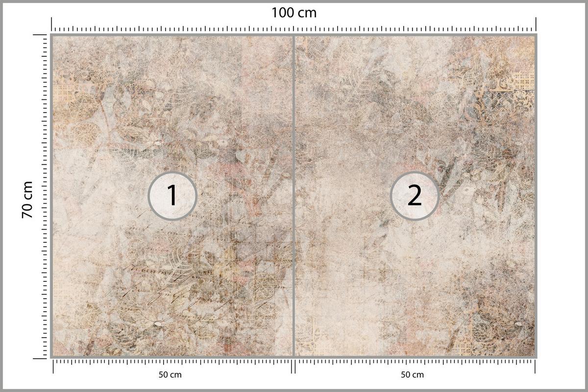 FOTOTAPETE Abstraktion Mosaik Ornamenten Beton 100x70 - Beige/Braun, Papier (100/70cm) - Muralo