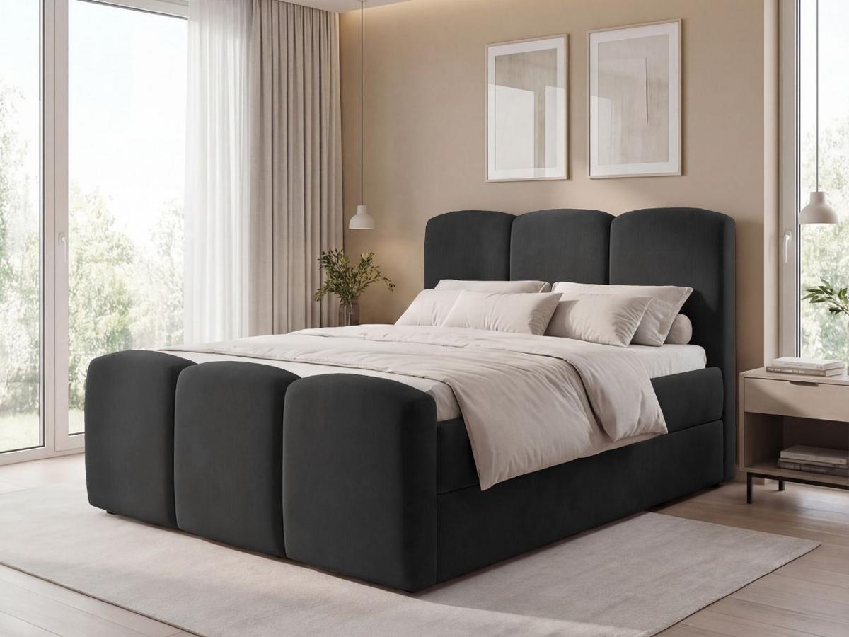 BOXBETT Campi 140x200 Schwarz - Schwarz, Holz/Textil (140/200cm) - Graingold