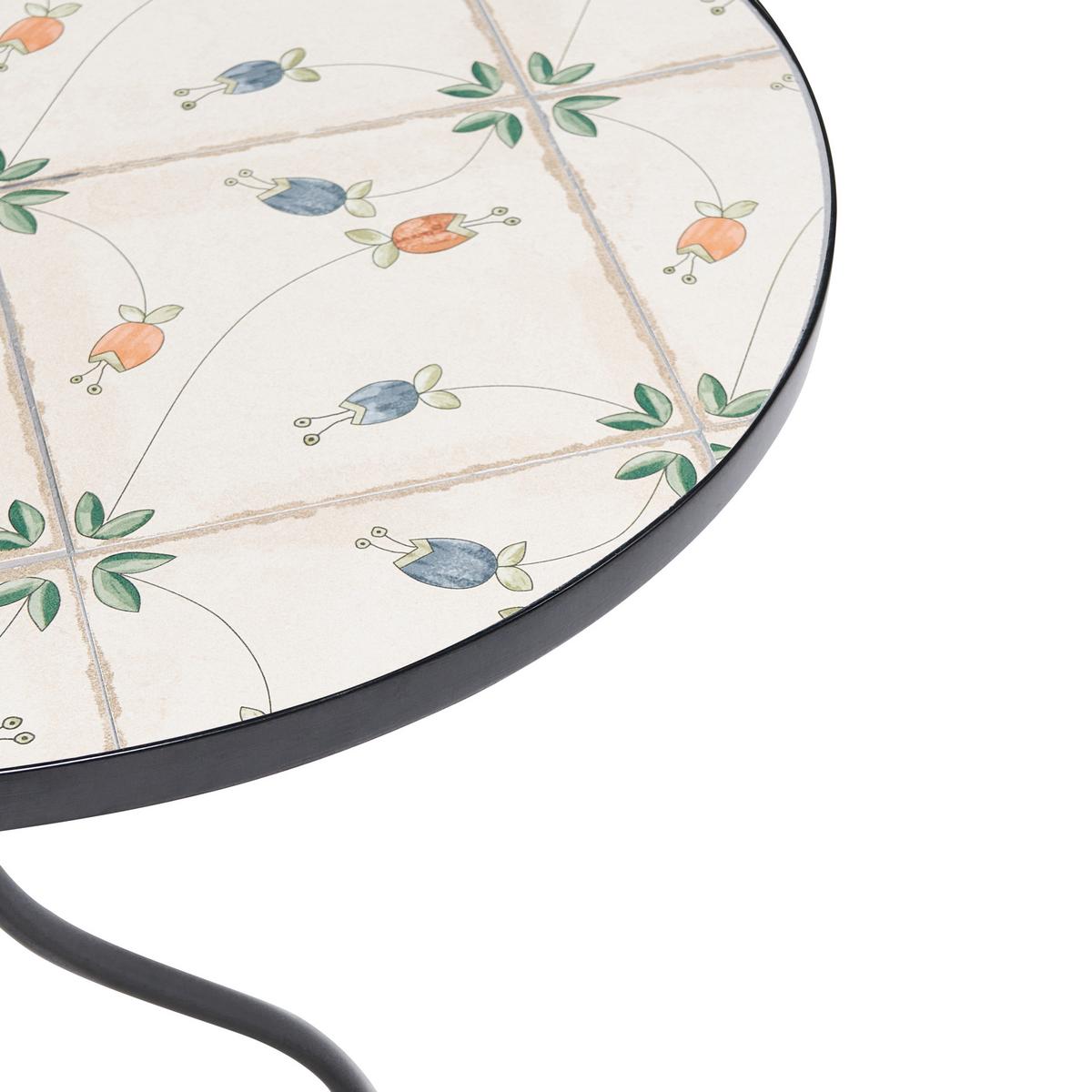 BISTROTISCH 60/60 cm Metall Schwarz Carona - Weiß, Metall (60/60/75cm) - Beliani
