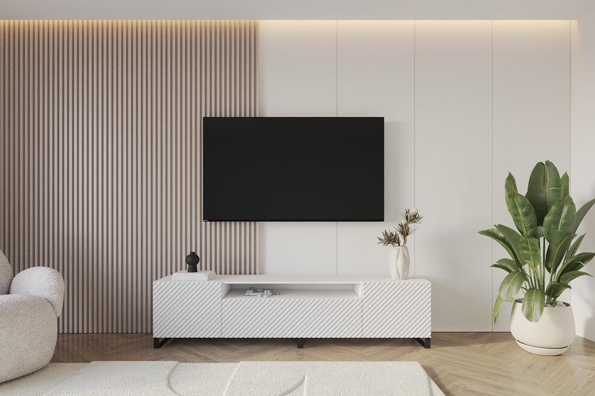 LOWBOARD ZENO-S 200x53x41 cm - Weiß - Schwarz/Weiß, Holzwerkstoff (200/53/41cm) - ALTDECOR