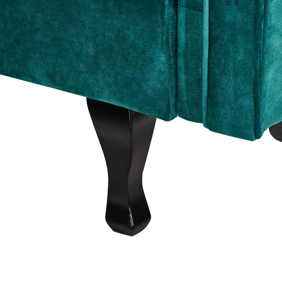 CHAISELONGUE-LINKSSEITIGE Samtstoff Smaragdgrün mit Kissen Lattes Ii - Smaragdgrün/Braun, Textil (192/81/59cm) - Beliani