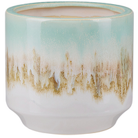 BLUMENVASE Steinzeug bunt Cyme - Multicolor, Stein (15cm) - Beliani