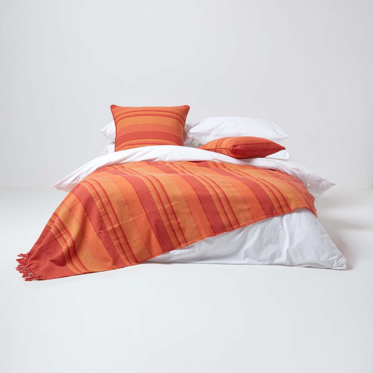 KISSENHÜLLE Morocco Stripe 45/45 cm, 100% Baumwolle - Terracotta, Textil (45/45cm) - Homescapes