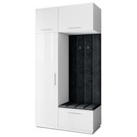 GARDEROBENSCHRANK REMA 120/240/60 cm Modern Weiß - Schwarz/Weiß, Holzwerkstoff (120/240/60cm) - MASSENO