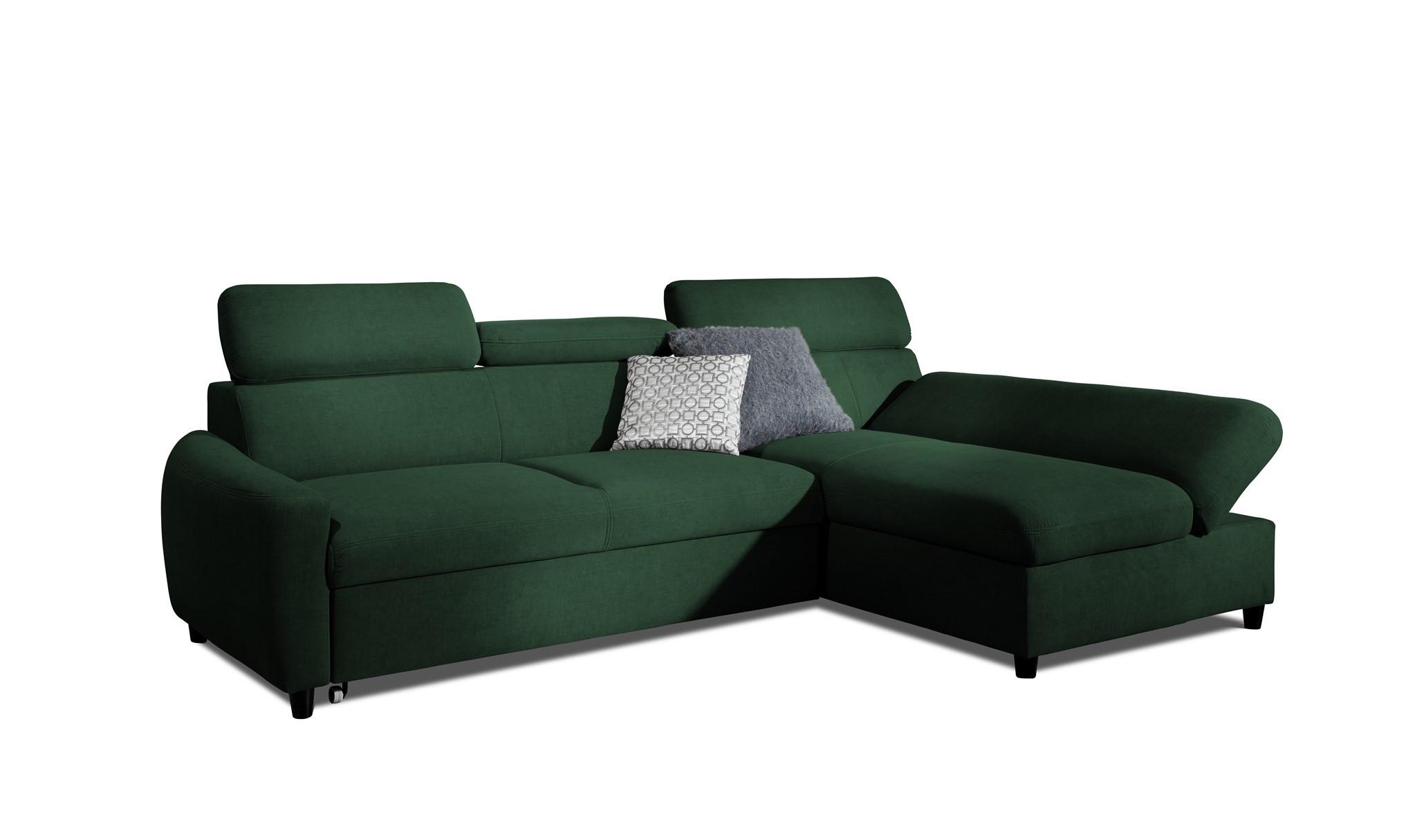 ECKSOFA Schlafsofa Anton Xs In Esito - Dunkelgrün, Holzwerkstoff/Textil (170/260cm) - Fun Möbel