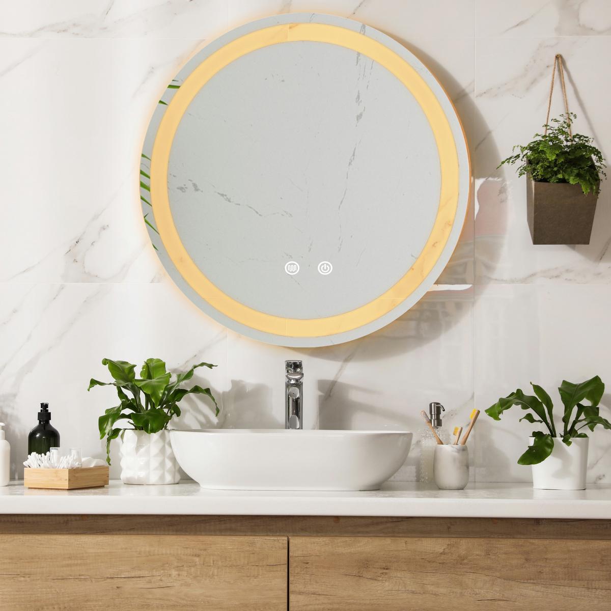 BADEZIMMERSPIEGEL Maratea - Silberfarben, Glas/Metall (80/80/3cm) - pro.tec