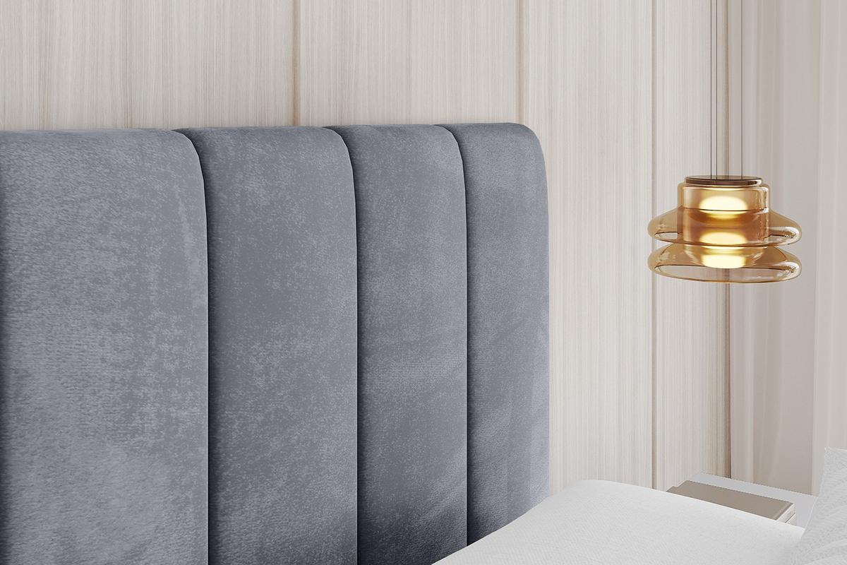 POLSTERBETT mit Bettkasten, Fußteil und Lattenrost, Boxbett ohne Matratze - STERA-Z 160x200 Grau - Grau, Holzwerkstoff/Textil (160/200cm) - ALTDECOR