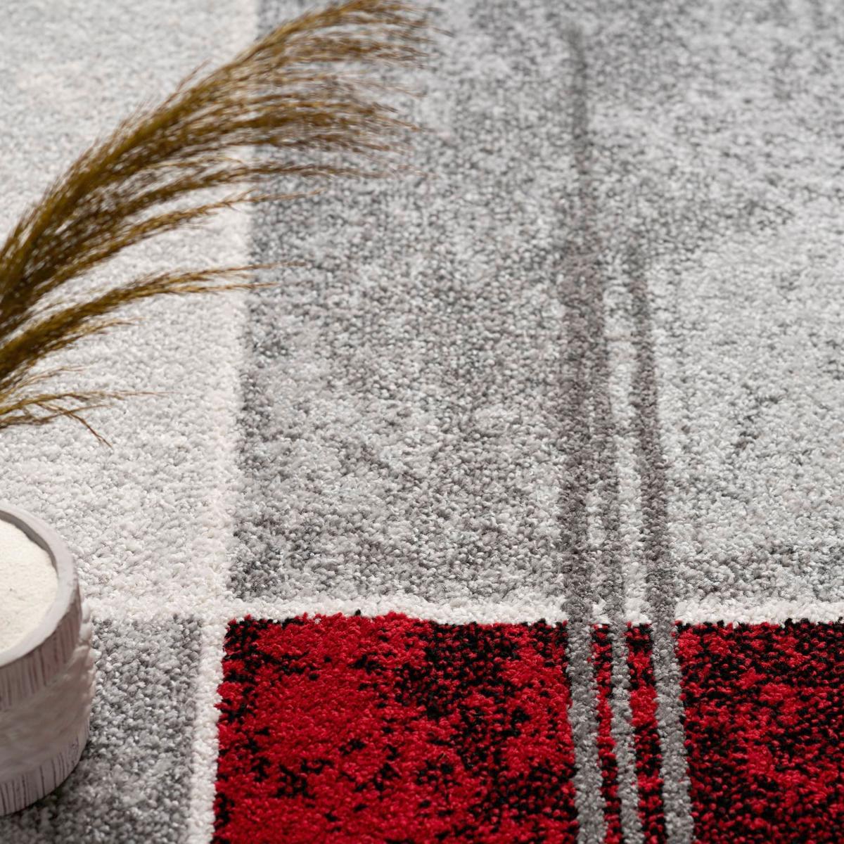KURZFLORTEPPICH, kariert, Rot, 60 x 100 cm - Rot, Textil (100/60cm) - KADIMA DESIGN