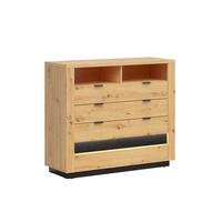 KOMMODE Glenn Holz und Schwarz - Schwarz, Holzwerkstoff (116/101/42cm) - Petits-meubles
