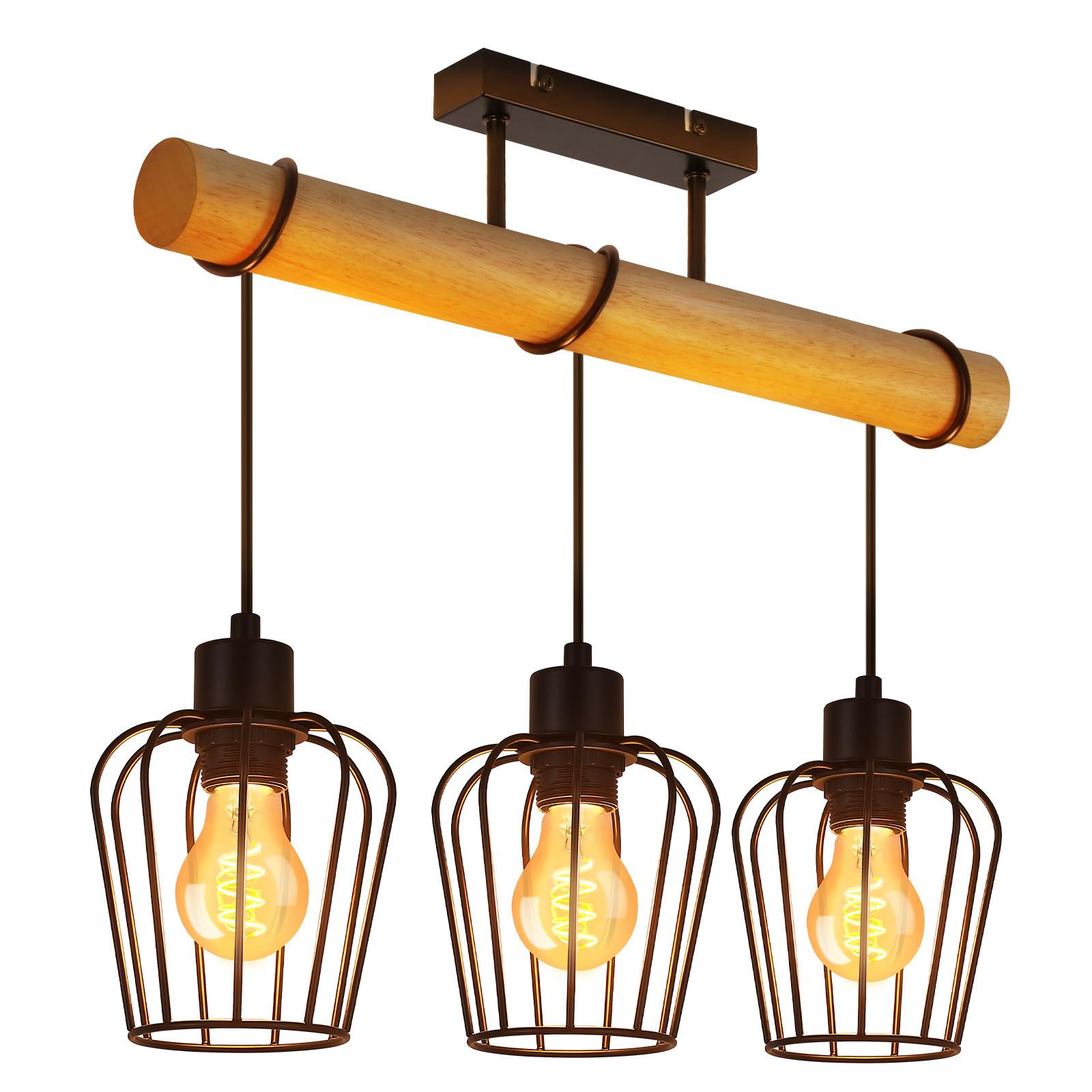 PENDELLEUCHTE Vivienneth 52/13/43 cm - Braun, Holz/Metall (52/13/43cm) - ZMH