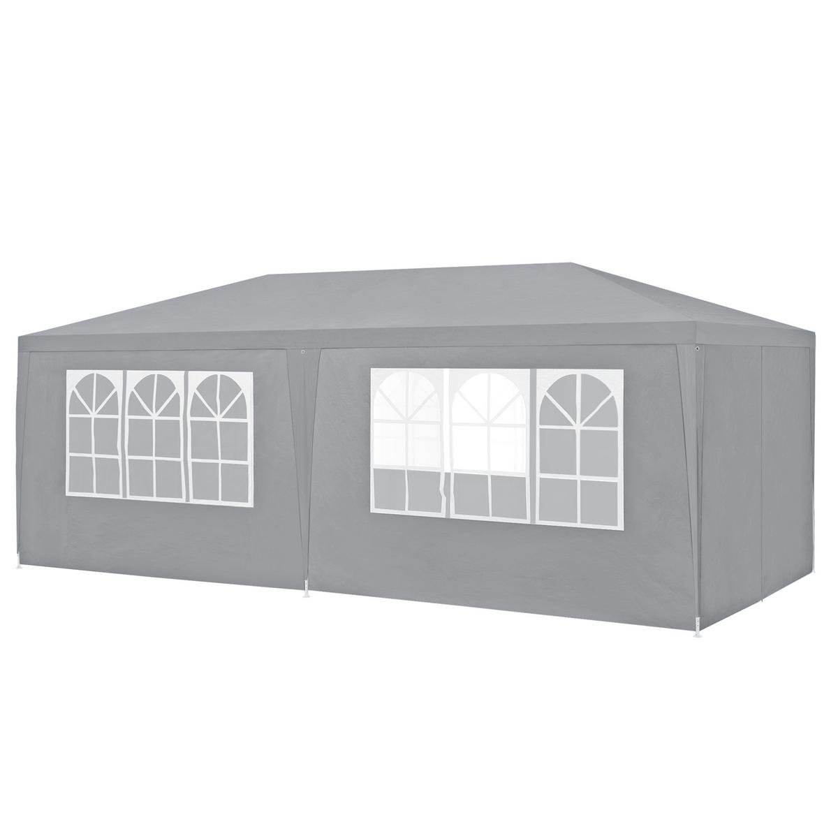 PARTYZELT Wedau - Dunkelgrau, Kunststoff/Metall (600/255/300cm) - casa.pro