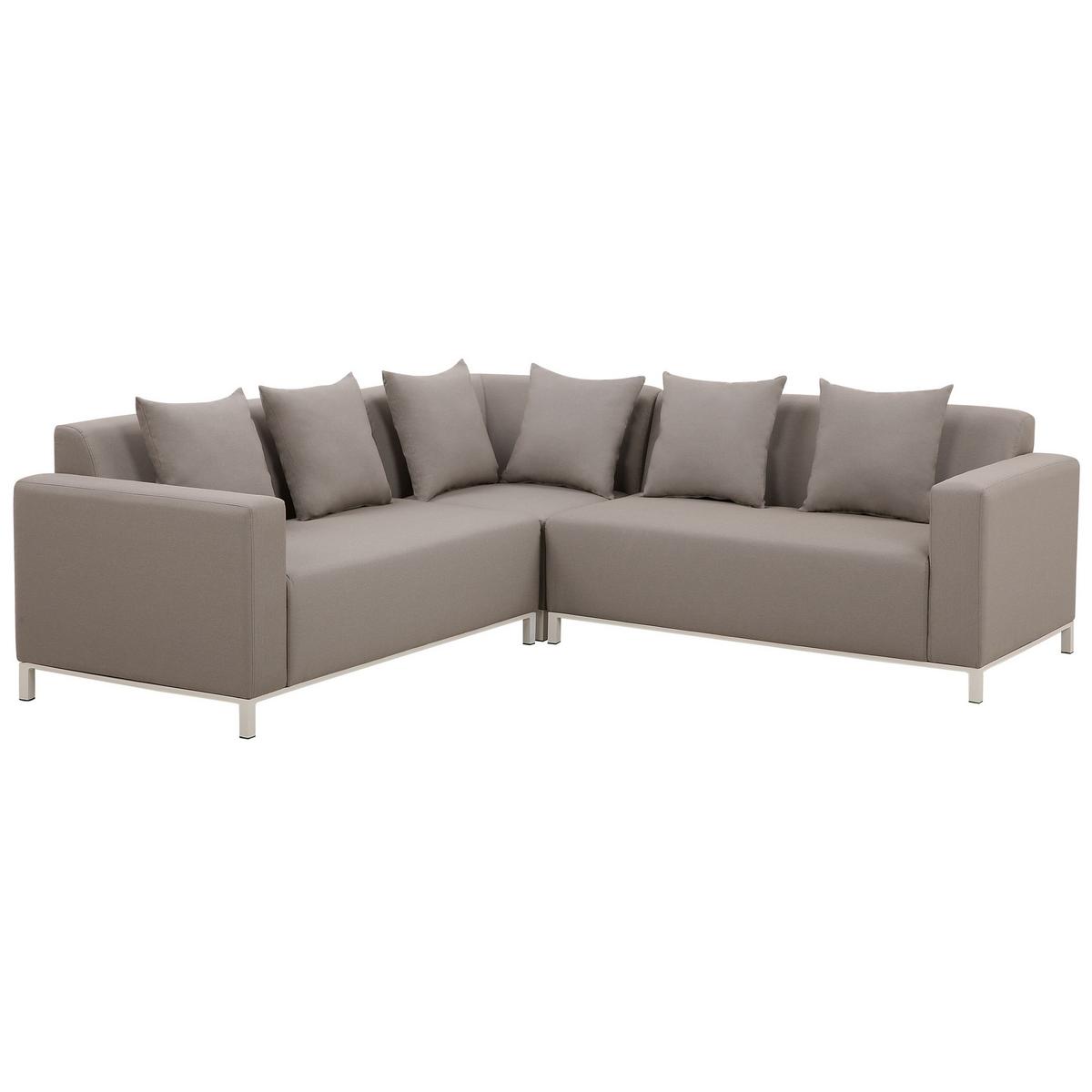 LOUNGE SET 5-Sitzer cremeweiß rechtsseitig modular Belize - Creme, Textil - Beliani