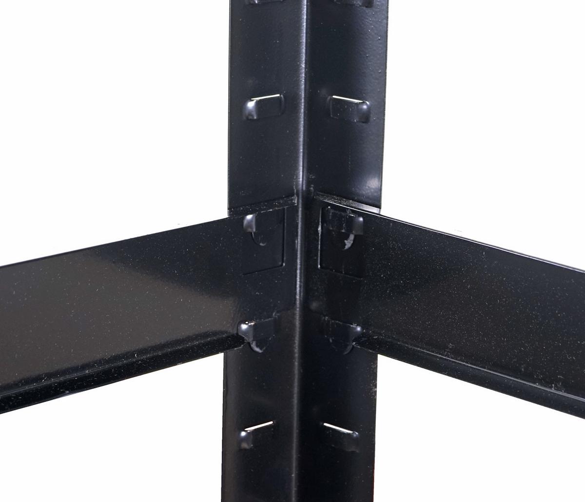 SCHWERLASTREGAL MIT KORB Schwarz, Braun - Schwarz/Braun, Metall (80/160/40cm) - MCW