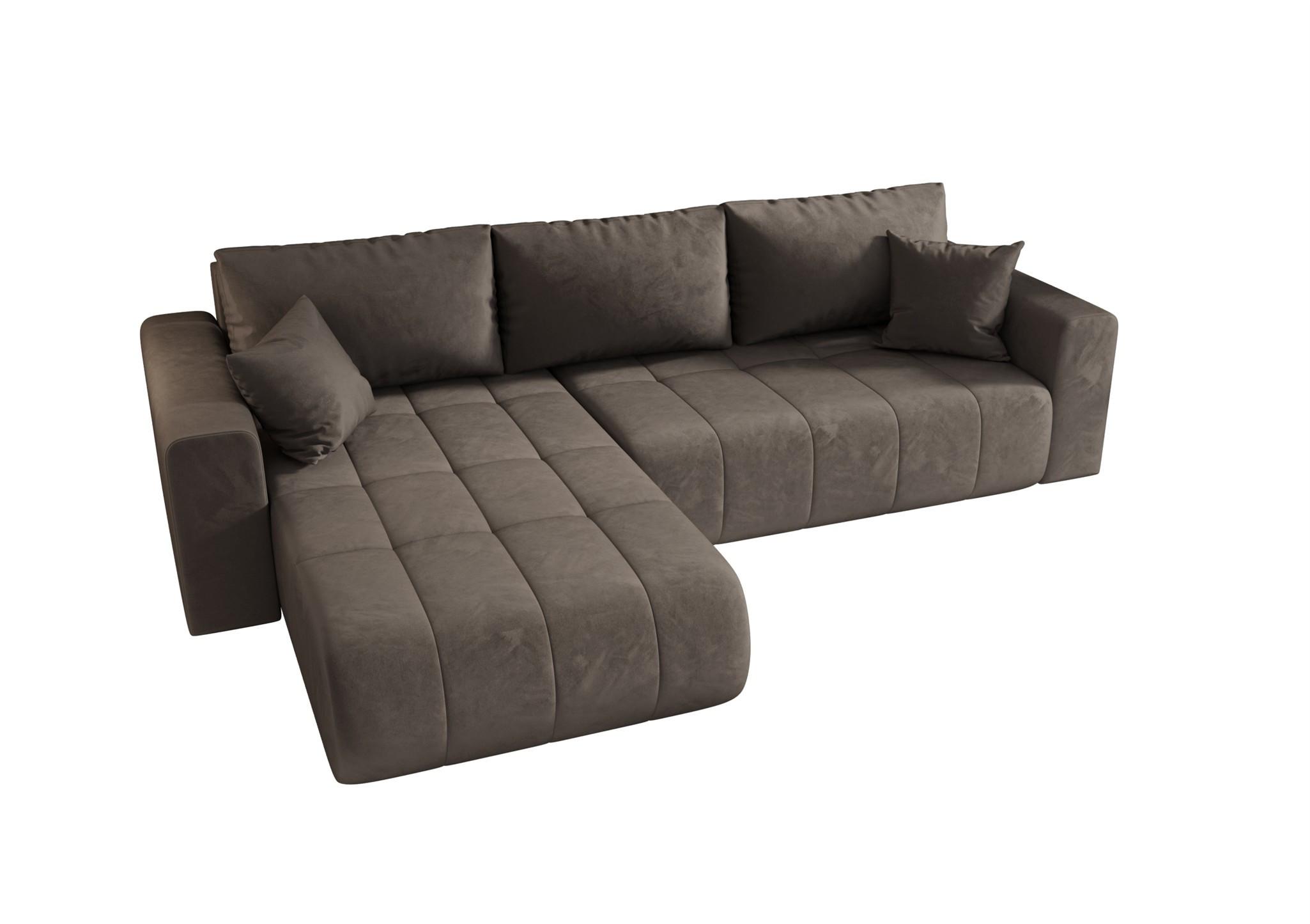 ECKSOFA Camila - Dunkelbraun, Holzwerkstoff/Textil (280/185cm) - Fun Möbel