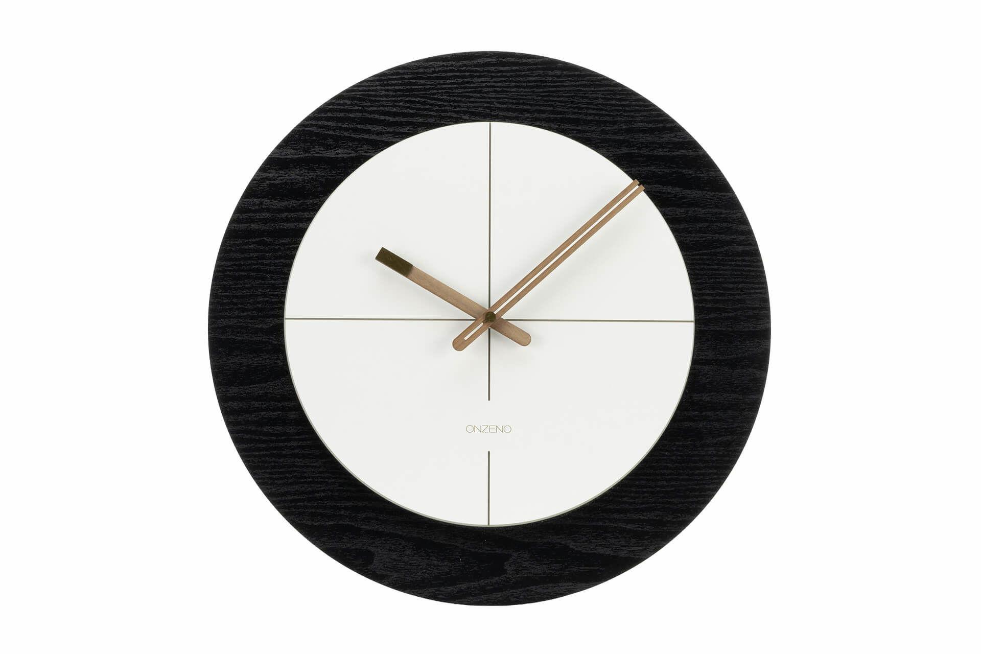 WANDUHR Design Schwarz-Weiß 40/40 cm - Schwarz, Holzwerkstoff (40/40/1cm) - ONZENO