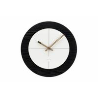 WANDUHR Design Schwarz-Weiß 40/40 cm - Schwarz, Holzwerkstoff (40/40/1cm) - ONZENO