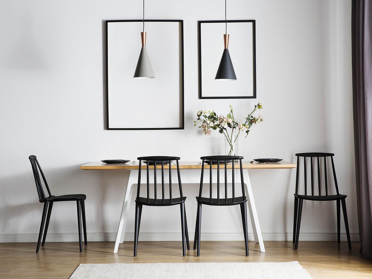 ESSZIMMERSTUHL 2er-Set Kunststoff Schwarz Ventnor - Schwarz, Kunststoff (49/83/41cm) - Beliani
