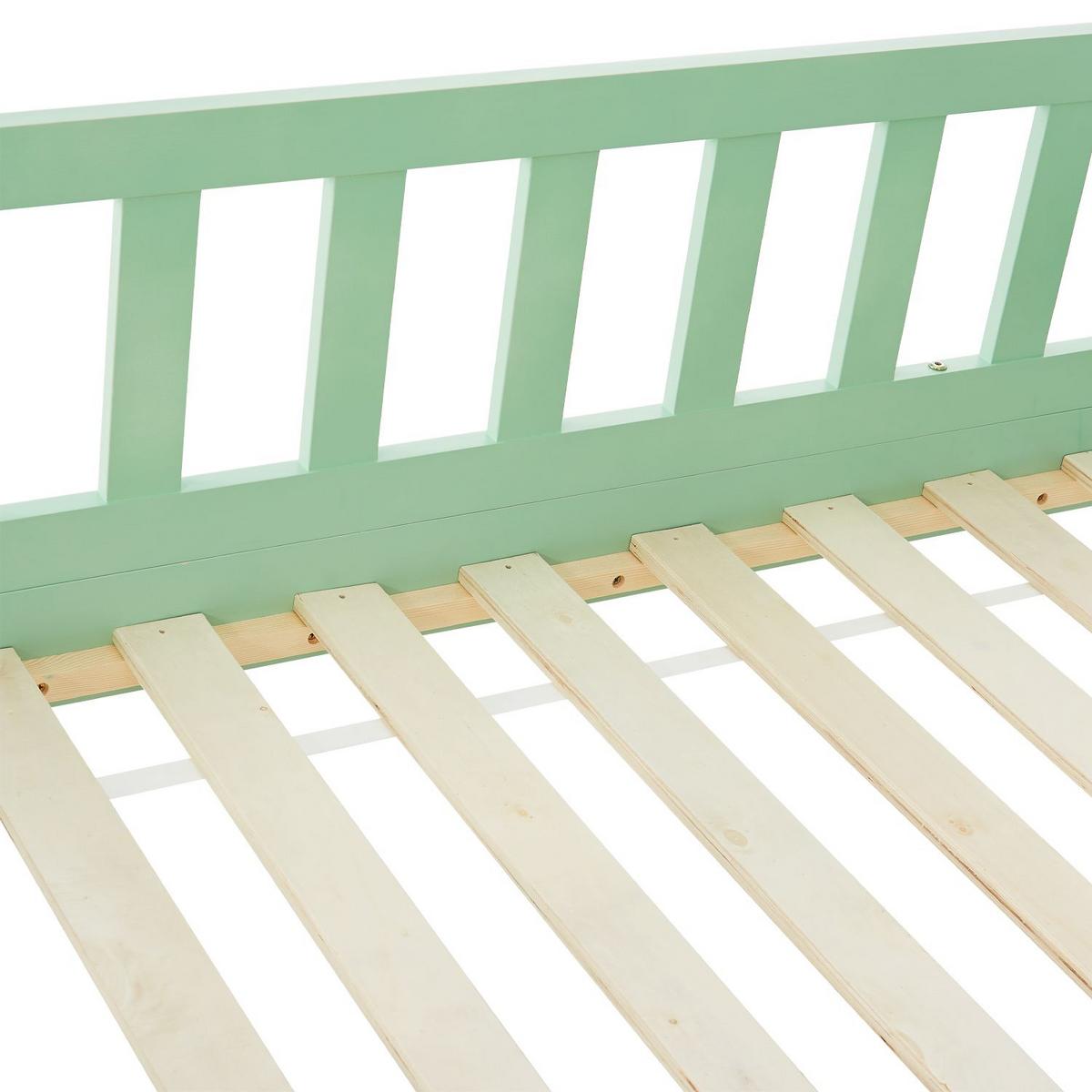 KINDERBETT Marli mint 90x200 cm mit Bettkasten - Mintgrün, Holz (90/200cm) - Juskys