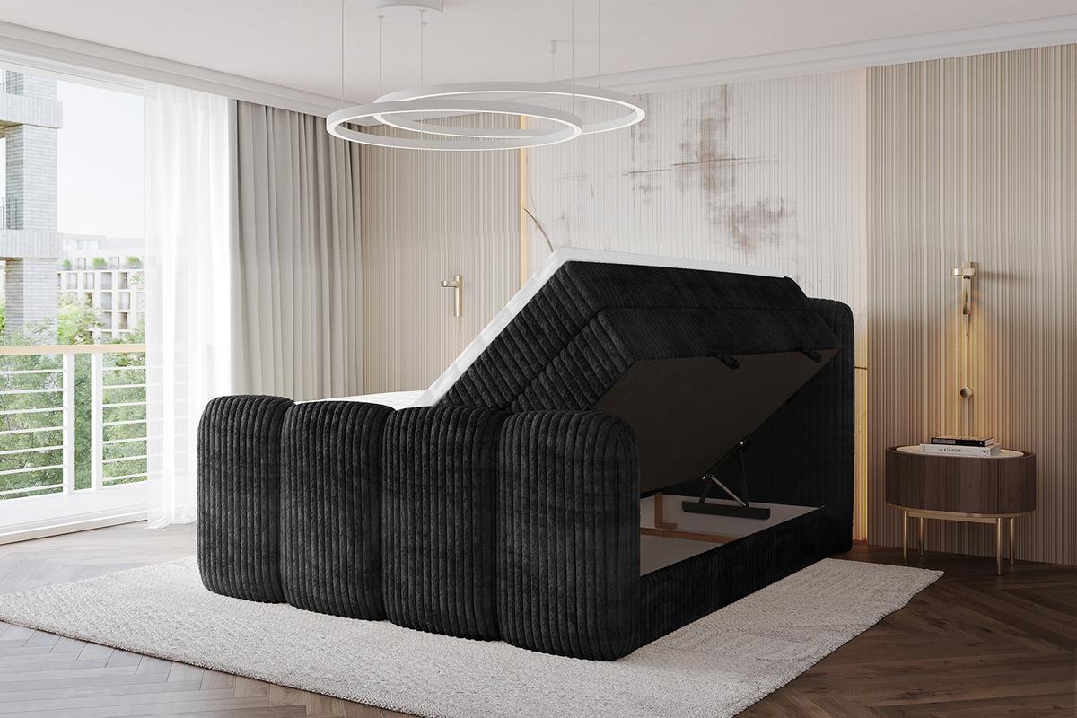 BOXBETT mit Matratze H3|H4 und Lattenrost - NINA-Z KING - 200x200 cm Tila - Schwarz - Graubraun, Holzwerkstoff (200/200cm) - ALTDECOR