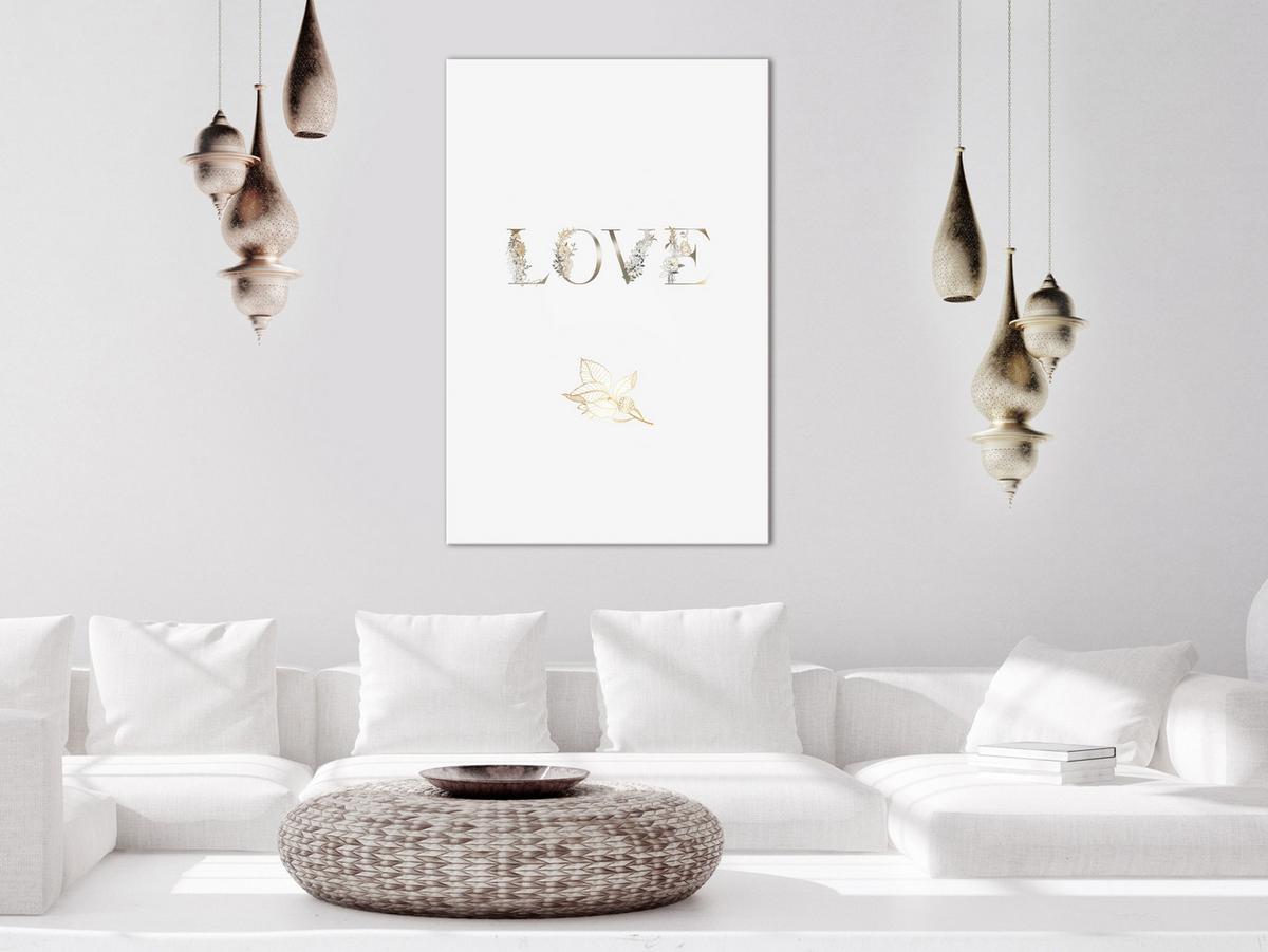 KUNSTDRUCK Grau 40/60 cm - Goldfarben/Grau, Textil (40/60cm) - KUNSTLOFT