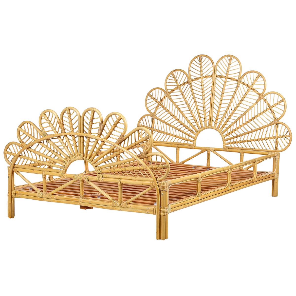 DOPPELBETT 140/200cm Heller Holzfarbton Florentine - Hellbraun, Naturmaterialien (140/200cm) - Beliani