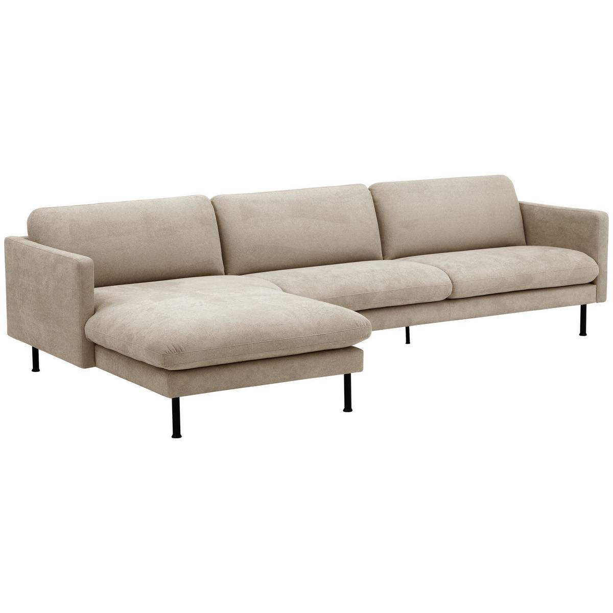 ECKSOFA mit Longchair links Katina Flachgewebe beige - Beige, Kunststoff (160/286cm) - 58aufmkessel
