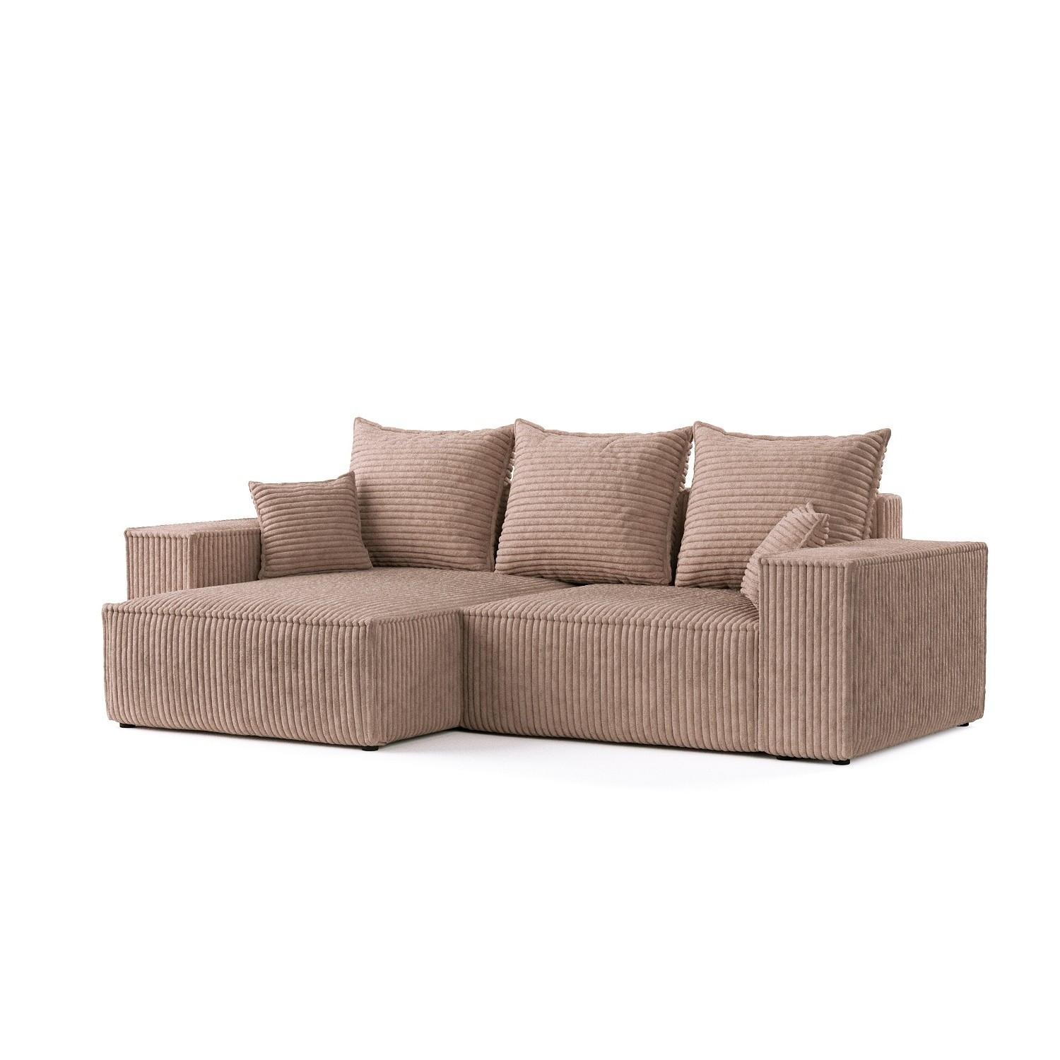 ECKSOFA SENSO mit Schlaffunktion Beige im Tilia Stoff - Beige/Schwarz, Holz/Holzwerkstoff (255/148cm) - AltaBeds