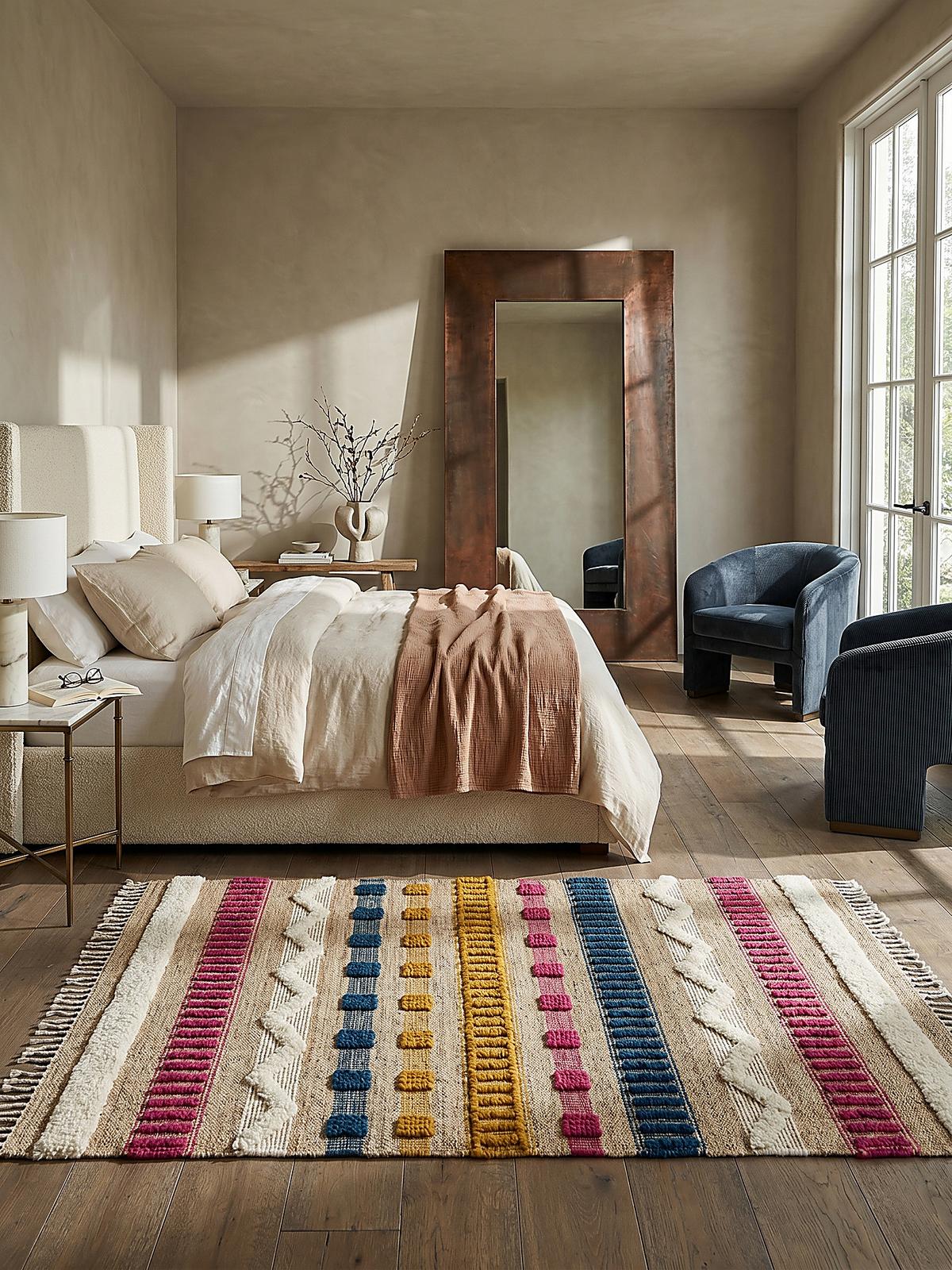 JUTETEPPICH handgewebt mit Fransen WHARFE, im Ethno-Stil, Bunt, 160 x 230 cm - Multicolor, Textil (230/160cm) - KADIMA DESIGN