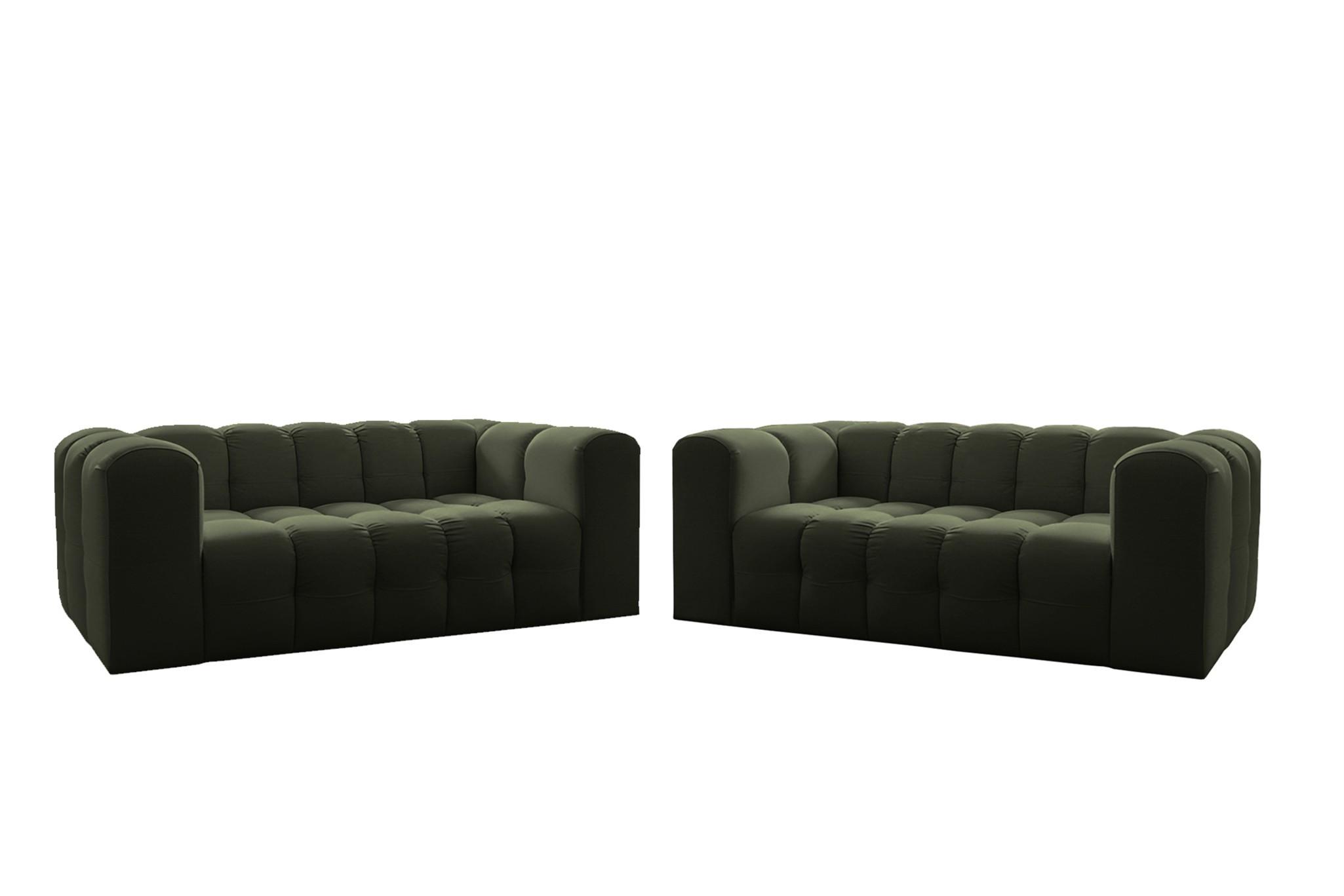 SOFASET Solvie 2-2 In Tiffani - Grün, Holzwerkstoff/Textil (200/75/106cm) - Fun Möbel
