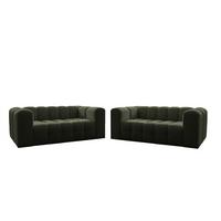 SOFASET Solvie 2-2 In Tiffani - Grün, Holzwerkstoff/Textil (200/75/106cm) - Fun Möbel