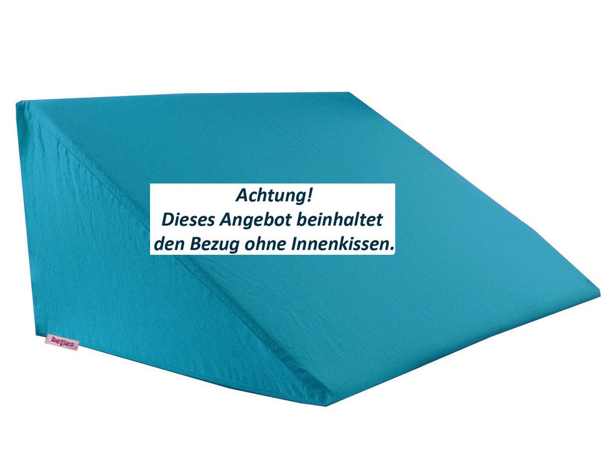KEILKISSENBEZUG Basic 100% Baumwolle petrol 62/49/30 cm - Petrol, Textil (62/49cm) - beties Heimtextil